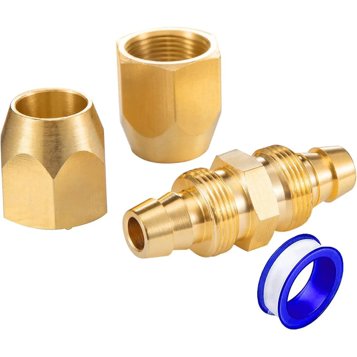 1 count Soild Brass Air  Hose Splicer For 3/8-Inch ID Hose,Hose Air Hose Repair Fitting