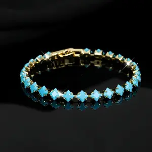 1 spring and summer women's fashionable birth stone tennis bracelet, elegant and simple style bracelet, perfect gift for daily vacation, party, wedding banquet, Valentine's Day, anniversary