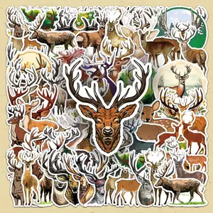 Cartoon Deer Pattern Sticker, 100pcs/set Cute Self Adhesive Decorative Stickers, DIY Decals for Water Bottle, Laptop, Phone Case, Scrapbooking