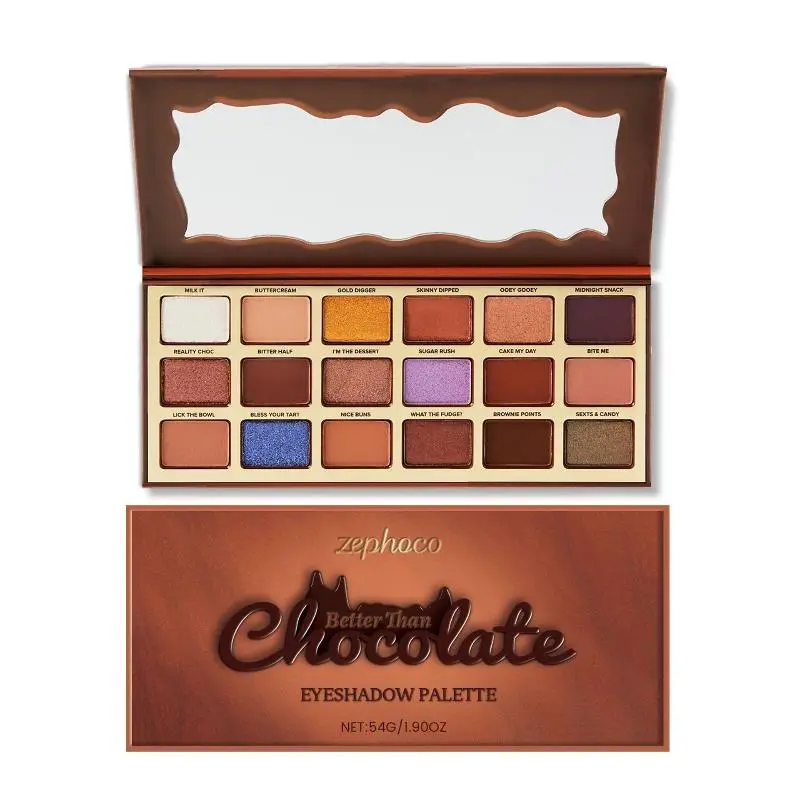 Chocolate style eyeshadow palette, earthy tone highlighter with a cool tone, lightweight and pigmented, suitable for daily commuting, highly pigmented palette, Makeup Palette, Eye Shadow Palettes, Eye Shadow Powder