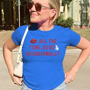 Kiss All The Time. Disco Occasionally Baby Tee T-Shirt , Unisex (Red Text Version),Y2K Baby Tee, HS4 Fan Crewneck, Inspired Fan Shirt