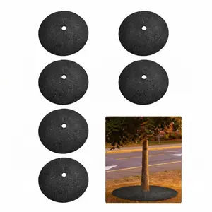 6 Pack 30" Rubber Tree Ring,Tree Mulch Mat Tree Weed Barrier for Landscaping Weed Grass Control Root Protection,No Landscape Spike Needed