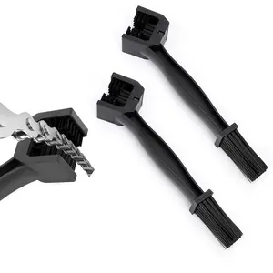 2 PCS Motorcycle Chain Brush, Bike Chain Cleaning Brush with Double-Ended Brushes, Durable Motor and Bicycle Chain Gears Maintenance Cleaning tool, Motorcycle Accessories (Black)