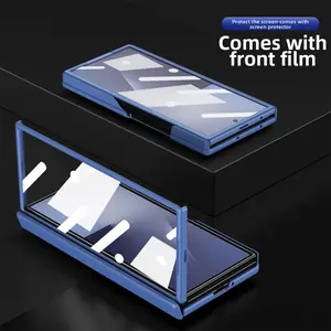 Foldable phone case with pen slot compatible with Samsung Galaxy Z TriFold, Z Fold 7, Z Fold 6, Z Fold 5, Z Fold 4 and Z Fold 3. front screen protector with integrated case and film, comes with a stylus pen, shockproof protective cover
