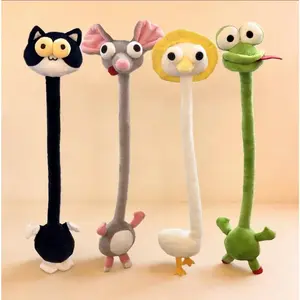 Long Neck Evil Chihuahua Plush Keychain, Cute Sausage Dog Stuffed Animal Bag Charm, Weird Cute Plushie Keyring for Backpacks, Trendy Doll Machine Gift for Kids Girls