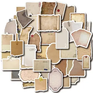 Stamp Effect Style 3 Stickers - 40PCS Vintage Text Scrapbooking Decor for Girls' Journals Sticker Cards