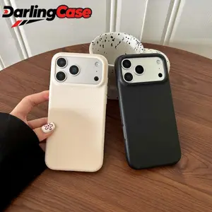 Darlingcase Niche Premium Lychee Texture Soft Case for iPhone 17, Solid Color Skin-Friendly Full Protection Cover