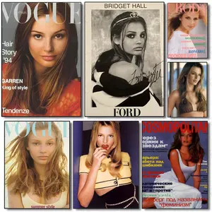 American 90s Supermodel B-Bridget Hall Poster Poster Waterproof HD Self-Adhesive Stickers Fade-Proof Wrinkle-Resistant Wall Decor Living Room Bedroom Dormitory Cafe Bar Background Wallpaper Decoration Gifts