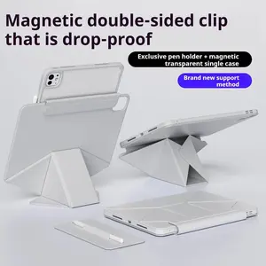 ZOYU for iPad 10/11th Increase Height Bracket Case, Magnetic Transparent back shell Cover iPad Pro 11 12.9 Air 4/5th 13 mini 6/7