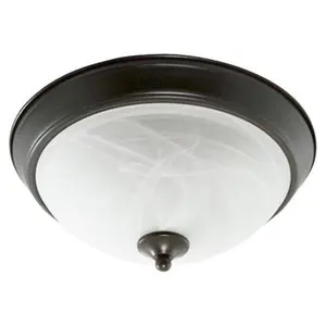 Efficient Lighting  Traditional Family Flushmount Oil Rubbed Bronze Finish with Alabaster Glass Energy Star Qualified