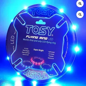 TOSY LED Flying Ring - 12 LEDs, Super Bright, Auto Light Up, Safe Soft, Waterproof, Lightweight Frisbee, Birthday Gift, Camping & Outdoor Indoor Lawn Game Toy