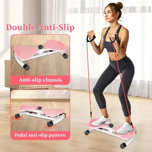 Waist Twister Machine Exercise Ab Twister Board with 300 Lbs Weight Capacity Adjustable Noiseless Twist Board for Home Abs Workout Equipment for Women Men Pink Effective Abdominal Workouts