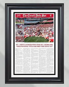 2025 Cornell Lacrosse National Champions Unframed Poster - Historic Title Victory Newspaper Print - Big Red Lacrosse Wall Art - Ivy League Sports Decor