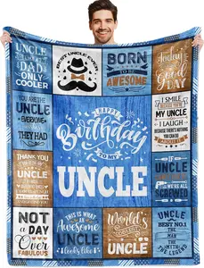 Uncle Birthday Gifts, Happy Birthday Gifts for Uncle, Men Uncle Gifts for Birthday, Adult Uncle Birthday Gifts from Niece Nephew, Uncle Birthday Decoration, Uncle Birthday Blanket 60"X 50"