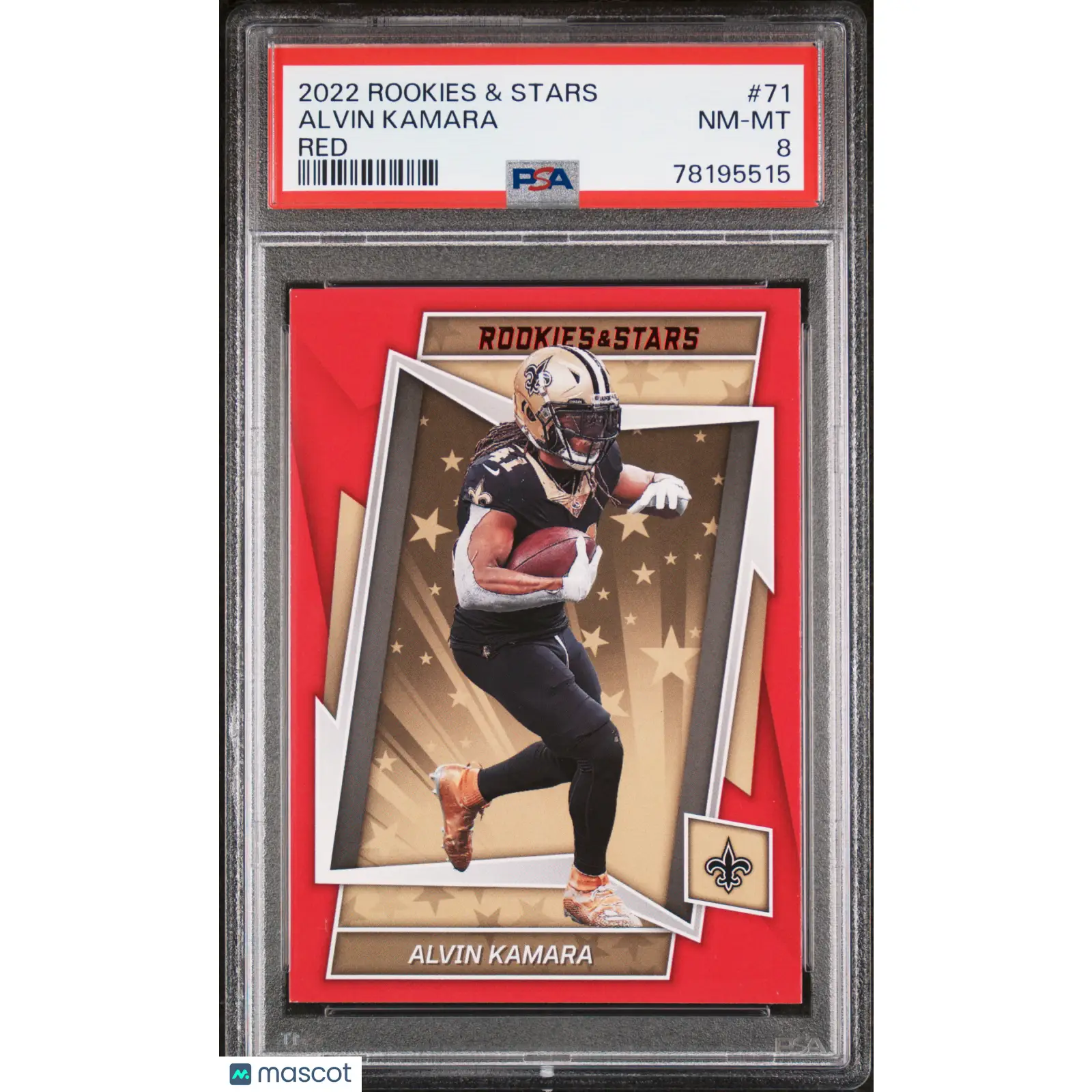 Alvin Kamara PSA 2022 Panini Rookies & Stars #71 Red Football 8