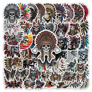 Chief Premium Skull Stickers Series, 50pcs for Scrapbooking Journals Laptops Water Bottles Cars, Based on Belief Design Positive Message Gift