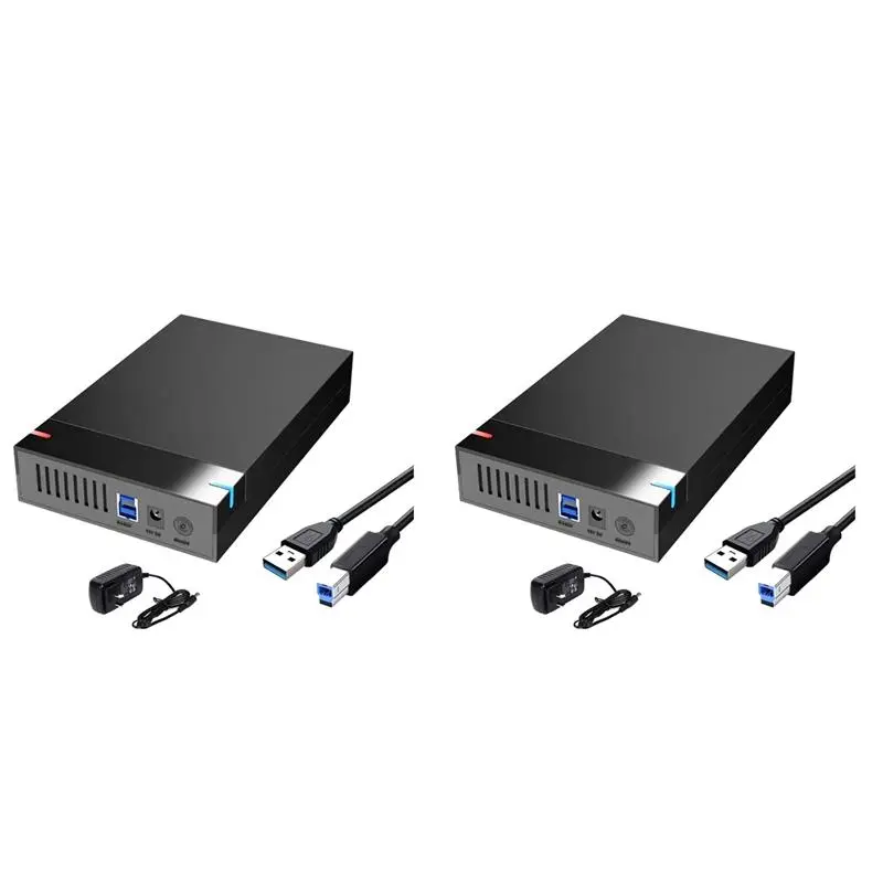 2 Set 3.5 Inch SATA to USB 3.0 HDD Case - External Hard Drive Enclosure, Data Transfer,HDD Box for PC and Laptop US PLUG