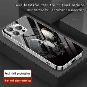 Majestic rooster Pattern Luxury Electroplated hd Glass iphone case applicable for iPhone 16ProMax 15 14 13 12 11 Plus cases fully wrapped edges drop resistant new style protective case urban sophisticated phone case high-end feel nic mosnovo woman