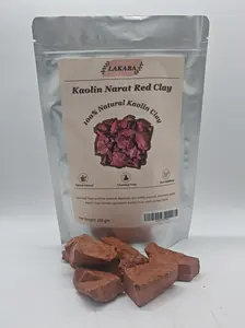LAKABA Narat 100% Pure Red Kaolin Clay – Natural Cosmetic Grade Mud for Sensitive & Dry Skin, Deep Pore Cleansing & Exfoliation – 200g / 7oz
