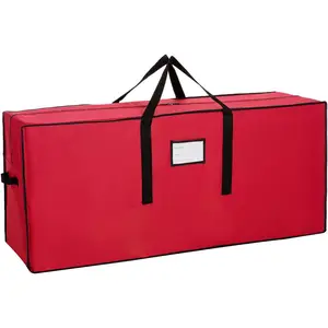 Sattiyrch Christmas Tree Storage Bag,Fits Up to 6 ft Tall Artificial Tree,Heavy Duty 600D Canvas Red Christmas Tree Storage Container with Sleek Dual Zipper and Durable Handles,45" x 15" x 20"