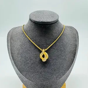 Pre-owned Christian Dior Vintage Gold Plated with Crystal Necklace twins W21558