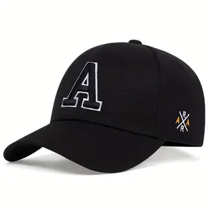 Solid Color Simple Casual Sports Hat - Letter A Embroidery Baseball Cap - Sunscreen Dad Hats