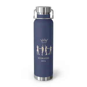 Ice Skating Diva, 22 oz. Copper Vacuum Insulated Bottle | Skater Diva Gift | Figure Skating Water Bottle.