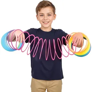 6" Jumbo Rainbow Coil Spring - Giant Classic Novelty Toy, Big Fun Large Magic Walking Spring for Fidget and Stress Relief - Great Gift for Kids, Adults (Round)