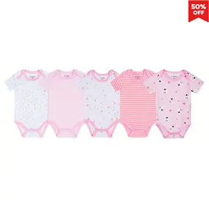 JY.COZY FOR BABY Unisex Baby Bodysuit Newborn Short/Long Sleeve baby One-Piece Cotton 5-Pack baby clothes  Cozy Newborn Baby Stuff 5-Piece Pant Set: Mix and Match for Any Outfit suitable for baby boys and girls aged 0-12 months