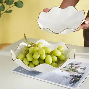 Elegant Ceramic Fruit Bowl for Home & Office Use, High-Quality Serving Tray Design, Perfect Addition to Living Room Decor, Serving Bowls