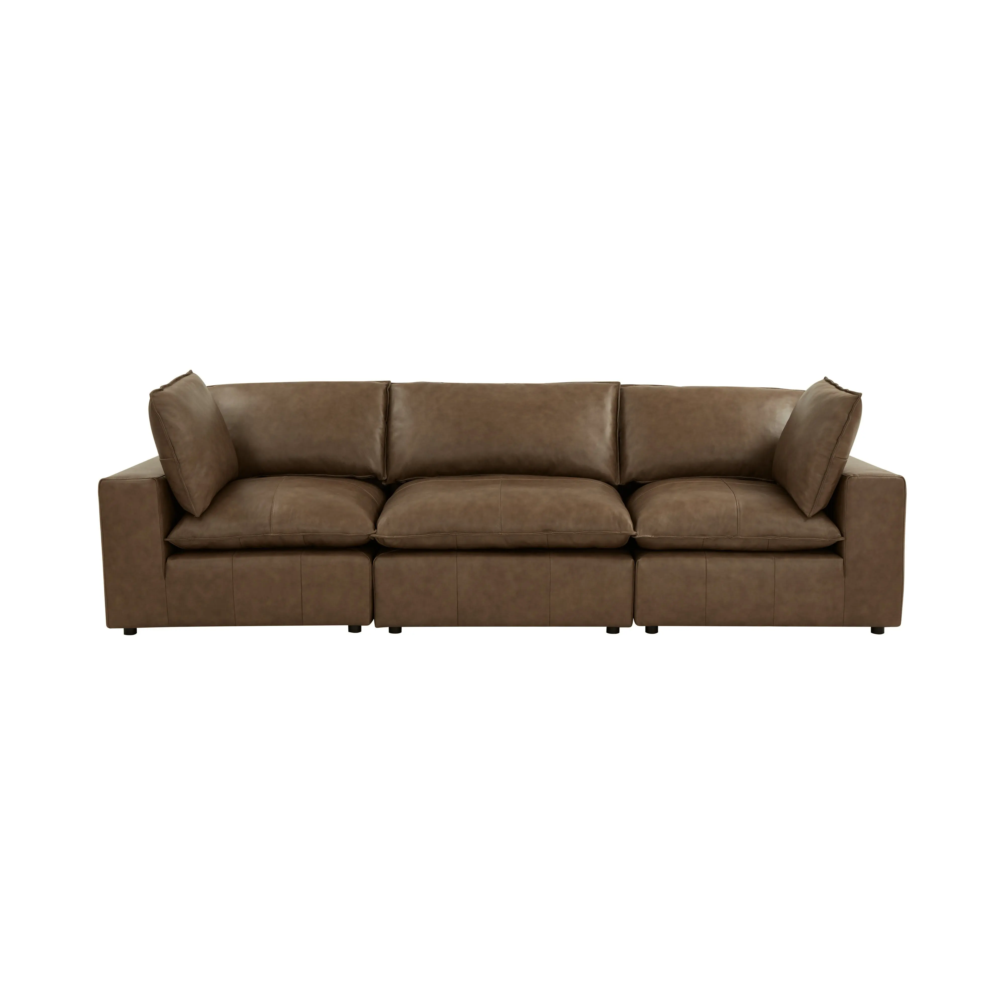 Cali 120" Brown Leather Modular Sofa Cali 120" Brown Leather Modular Sofa