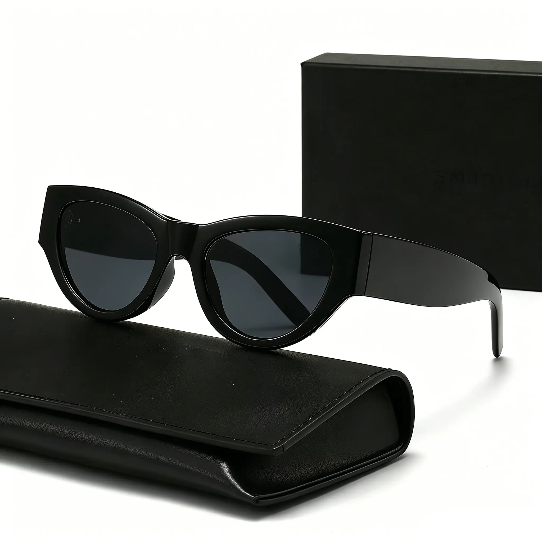 Luxury Cat-Eye shape Sunglasses for Women Cat Eye 90s Retro Trendy Shades UV400 Protection Fashion Wide Frame Glasses for Any Occasion
