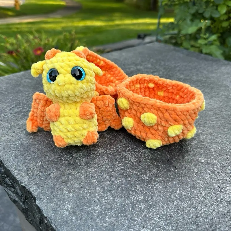 Handmade crocheted dragon egg