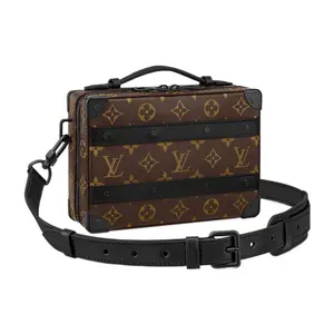 Louis Vuitton Soft Trunk Classic Monogram Leather-and-Canvas Box Bag for Men, Brown