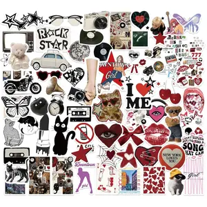 F-PCS10  170PCS Y2K Grunge Stickers, Aesthetic Downtown Girls Pack Cool Trendy 2000s for Water Bottle Funny Waterproof Stickers for Teens Adults Vinyl for Laptop Skateboard