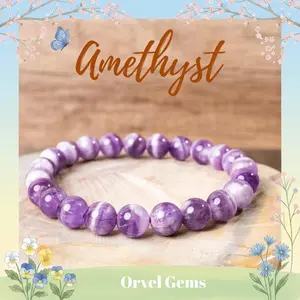 Dreamy Amethyst Crystal Energy Bracelet | 8/10/12mm Beads | Jewelry for Women Men, Kids, Girls, Gift, Engagement, Christmas, Fashion Jewelry