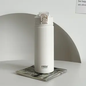 TYESO 600ML/750ML Thermos Water Bottle with Straw Stainless Steel Car Thermal Sports Cup Keeps Cold and Heat Thermal Travel Mug