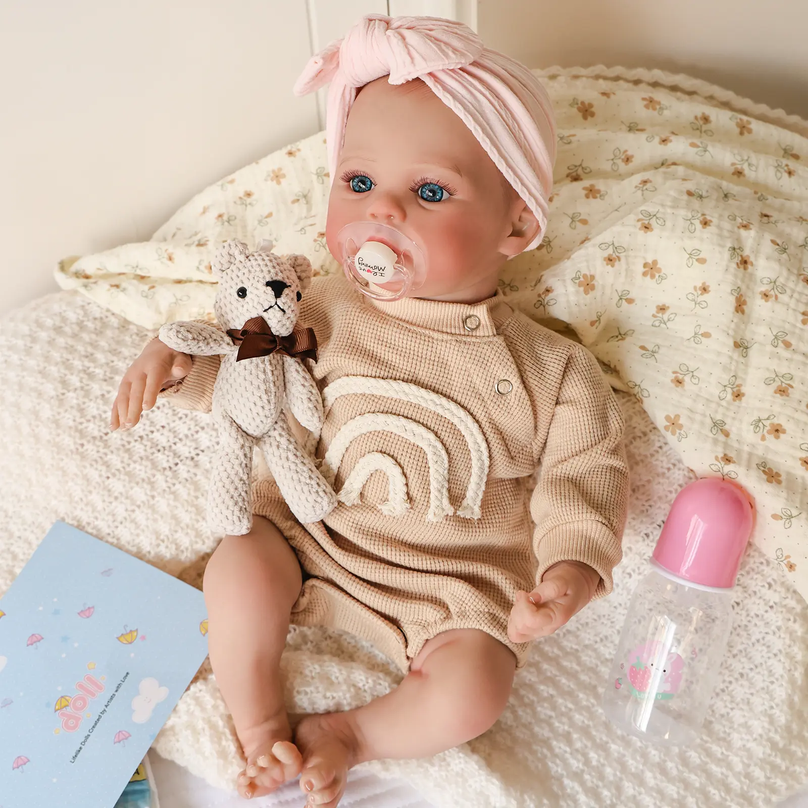 Reborn Baby Dolls 18 inch Lifelike Reborn Baby Dolls Girl Vinyl Full Body Newborn Baby Girl Doll Real Life Baby Doll Anatomically Correct Girl for Xmas Gifts