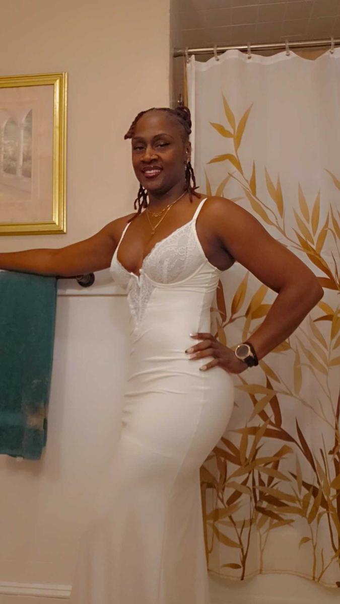 Item: Split Maxi Dress-White, S