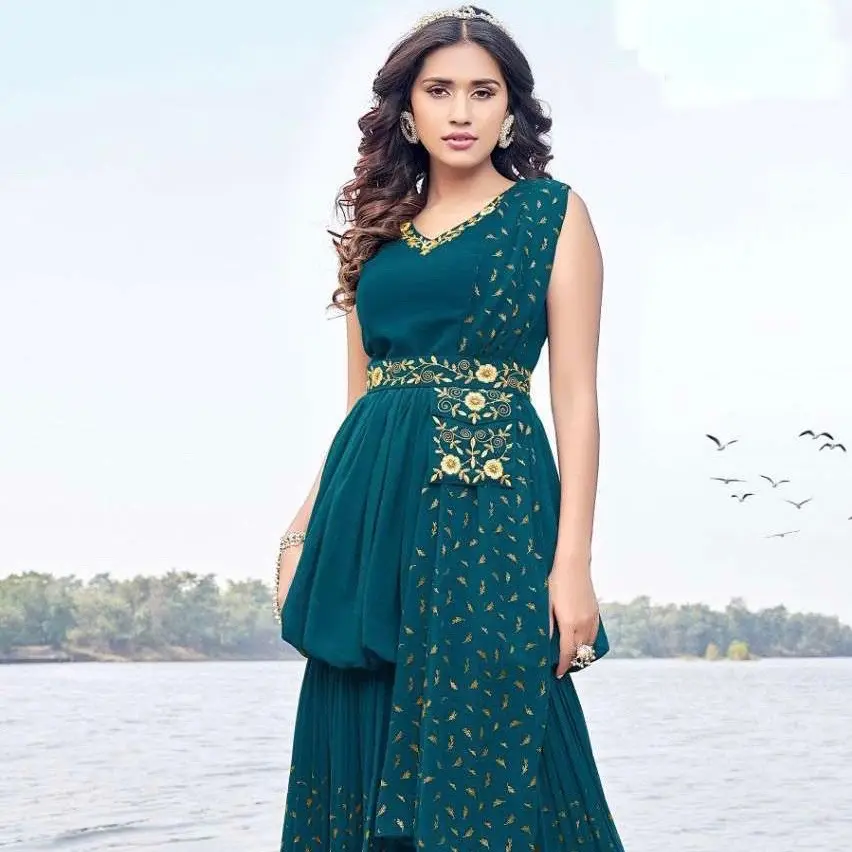 Peplum with Skirt and Dupatta set