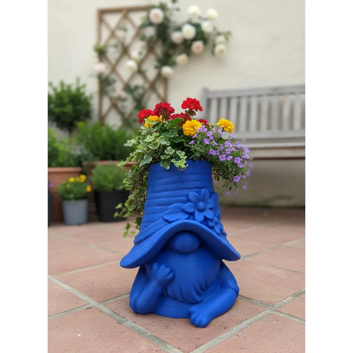 Whimsical Gnome Flower Pot, 9x8 in Dual-Use Garden Planter, Home Improvement & Outdoor Garden Decor Accessory