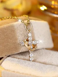 Morganite Crown & Pendant Charm Necklace, Fashion Jewelry for Women & Men, Perfect Gift for Mother's Day & Special Occasions