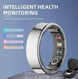 Temperature Smart Fitness Ring USB Rechargeable IP68 Waterproof Bluetooth Tracker for Men and Women Health Monitoring - Wearable Device