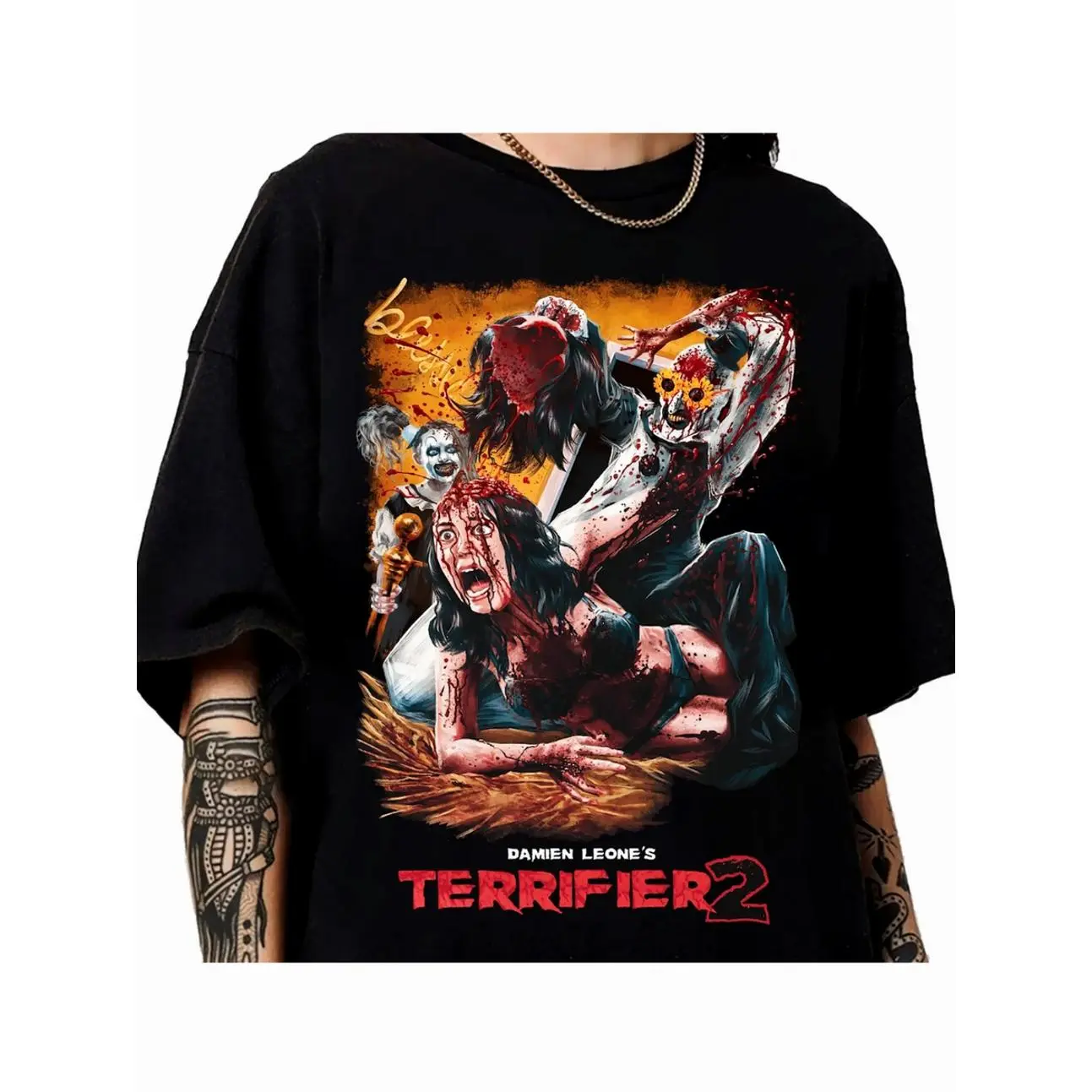 Terrifier T-Shirt, Horror Movie Poster T Shirt, Gift for Her, Gift for Him, Clown Horror Movie Fan Shirt, Stylized Horror Movie Graphic Tee.