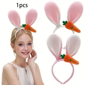 Pink Rabbit Ear Carrot Headband / A Single Pack / Cute Accessory for Women's Daily Outfits / Perfect for Parties And Cosplay to Grab Attention
