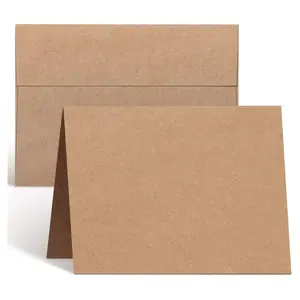 Blank Cards and Envelopes 100 Pack,  4.25 x 5.5 Heavyweight Kraft Paper Folded Cardstock and A2 Envelopes for DIY Greeting Card, Wedding, Birthday,...