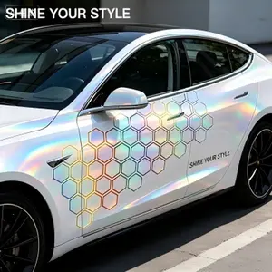 This holographic honeycomb decal just changed my car’s entire vibe Smooth Surface Stickers Set Molded Textured Cover for Dash SUVs