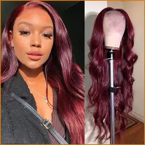 WigFinds Co. Women's Large Wave Wine Red Long Curly Wig  High-Temperature Synthetic Fiber, Full Cap, Heat-Resistant