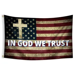 1 American "Trust in God" Flag |   3x5ft Polyester National Flag with 2 Grommets, Single-Sided Print, Suitable for Indoor/Outdoor, Yard, Garden Decoration, All Seasons