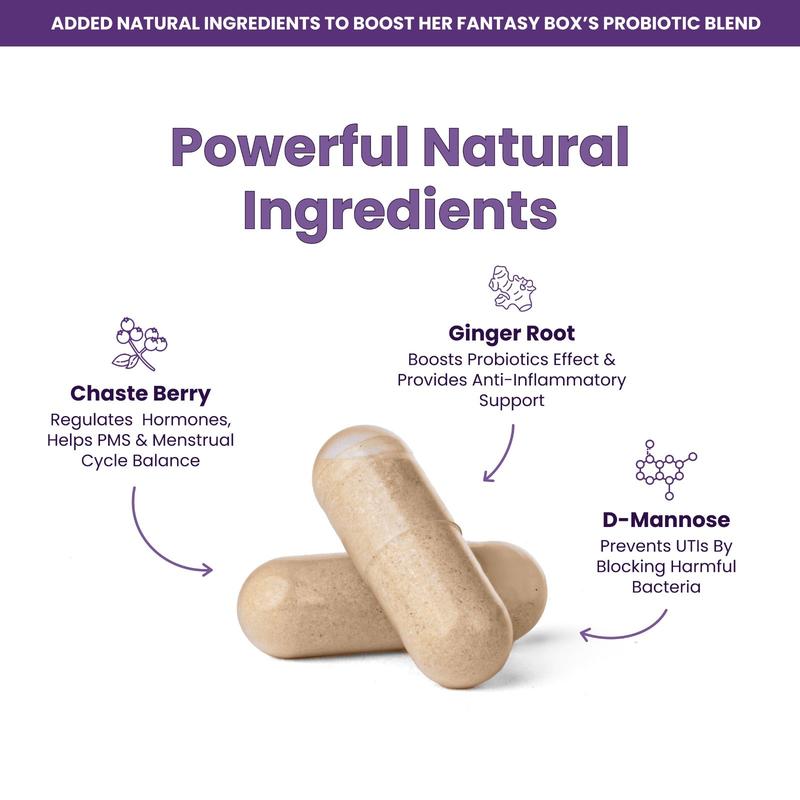 Her Fantasy Box Probiotics - 3 Pack for pH, Odor, Pms Relief & Uti Prevention Healthcare Edible Fitness Dietary